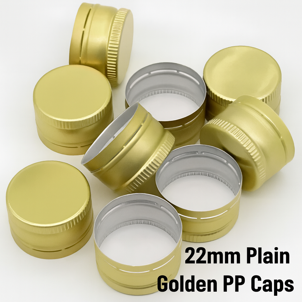 Plain Golden Pp Caps